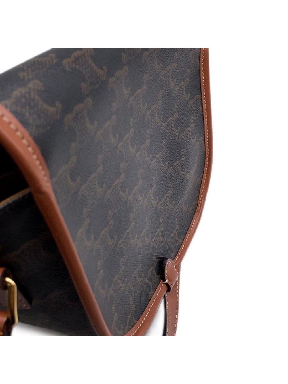 Celine Shoulder Bag Folco Triomphe Calf Leather - Picture 9 of 10